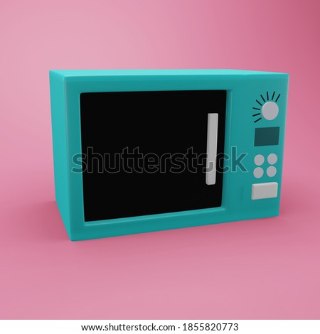 3D rendering microwave illustration. Isolated 3d microwave icon. Colorful 3d microwave illustration