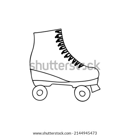 Doodle roller skates illustration in vector. Hand drawn roller skates illustration in vector. Doodle roller skates icon in vector Stock foto © 