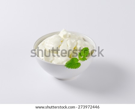 bowl of fresh plain yogurt