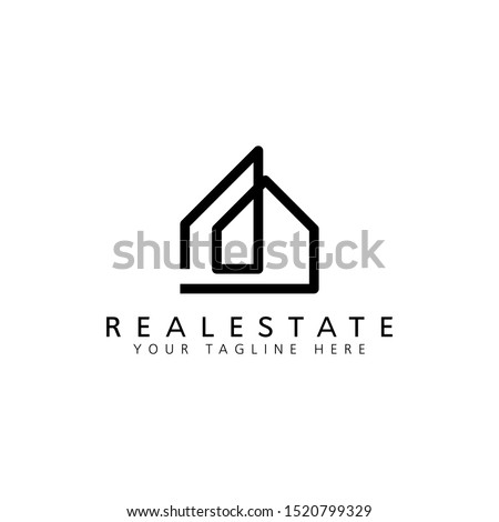 Real estate, house, building construction Logo design vector template