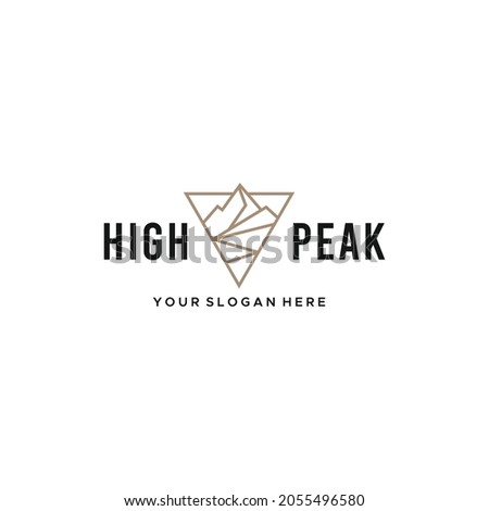 minimalist HIGH PEAK mountain triangle Logo design