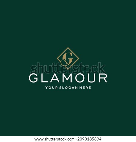 flat letter mark initial G GLAMOUR logo design