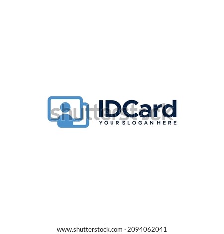 minimalist IDCard people geometric art logo design