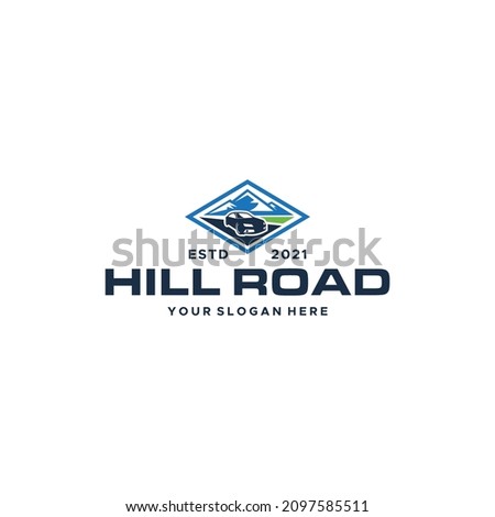 Modern design HILL ROAD car adventure logo design