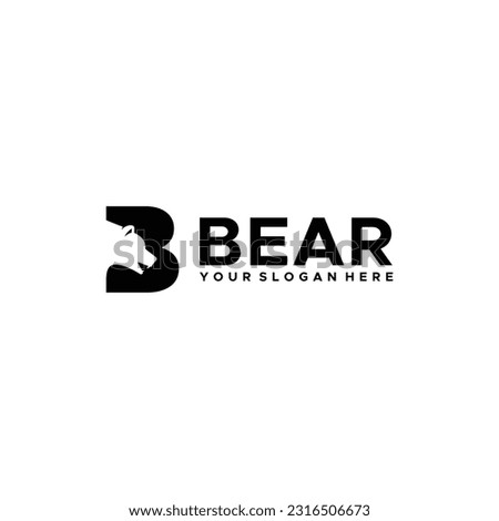 Minimalist Letter Mark Initial B BEAR Logo design