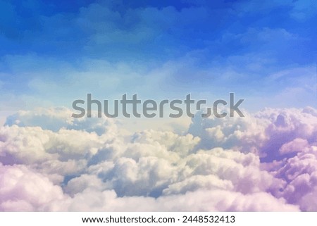 A colorful blue sky with a cloud wave middle. The sky is filled with different colors and the lightning bolt is white background