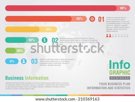 Business bar percentage chart infographic. Business report creative marketing. Business Success.