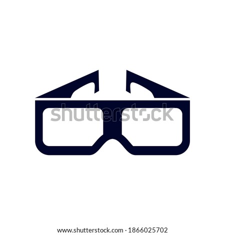 3D Glasses for Movie icon logo vector template, Creative Movie logo concept, Icon symbol, Illustration