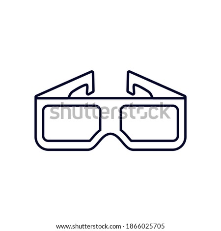 3D Glasses for Movie icon logo vector template, Creative Movie logo concept, Icon symbol, Illustration