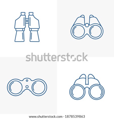 Set of Binoculars logo design vector template, Outdoor logo design concept, Icon symbol