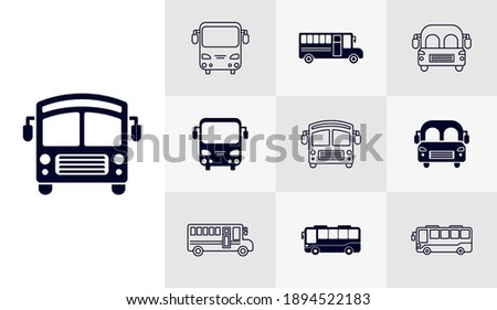 Set of School bus icon logo vector template, Education icon concepts, Creative design