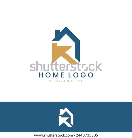K Letter Logo Design Template House Logo