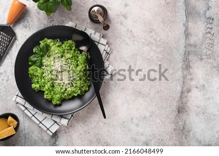 Similar – Image, Stock Photo Rice with basil pesto sauce