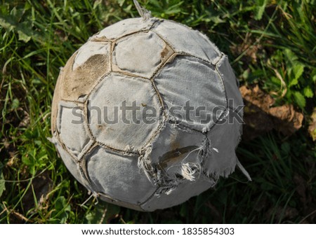 Similar – Image, Stock Photo old soccer goal sports equipment on the field