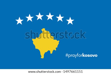 Pray for Kosovo flag message banner printable vector illustration