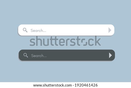 Search bar. Searching internet field, website ui bars with shadows and empty online search engine box with button vector computer address symbol of text web form templates