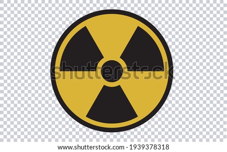 Radiation caution. Vector illustration symbol. Transparent background.