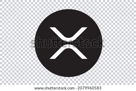 XRP Ripple icon sign payment symbol. Cryptocurrency logo. Illustration isolated on transparent background