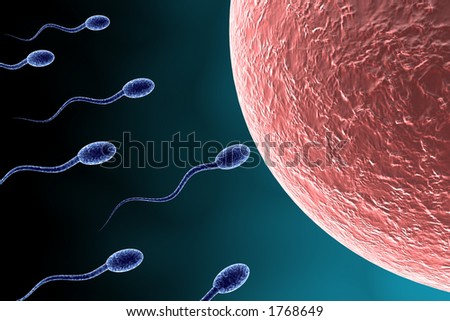 Many Blue Sperm Approaching Egg Stock Photo 1768649 : Shutterstock