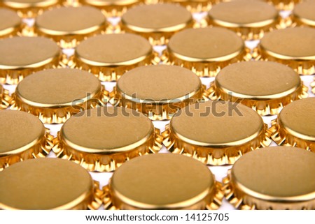 Golden bottle caps