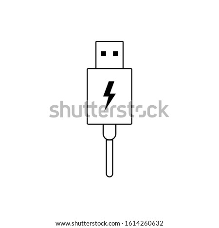 Usb charge outline icon. Symbol, logo illustration for mobile concept and web design.