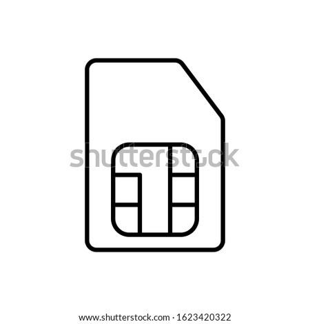 Sim card outline icon. Symbol, logo illustration for mobile concept and web design.