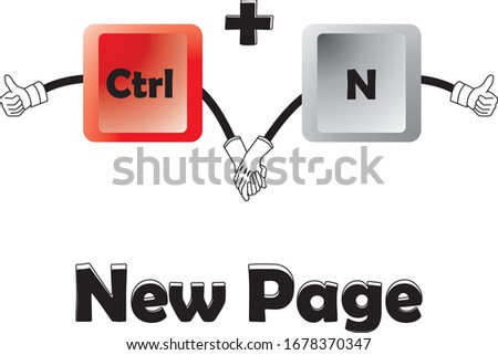 vector wallpapers Shortcut buttons Ctrl + N commonly used in typing and editing, are made in illustrations so they are easy to remember Stok fotoğraf © 