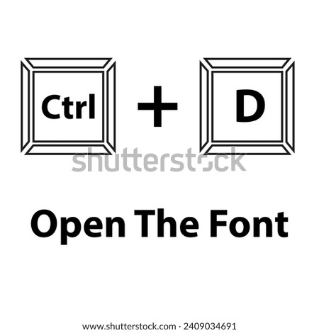 keyboard flat vector illustration. Ctrl+D. hotkeys vector