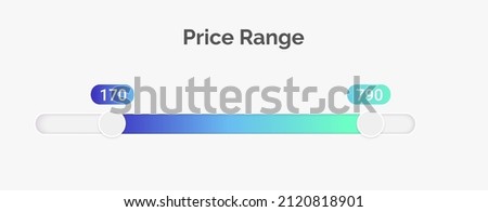 Price Range Filter in modern style for your ui ux design. Vector illustration
