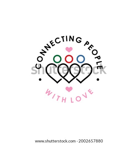 connecting people with love logo design vector stamp sticker badge label logo design vector illustration