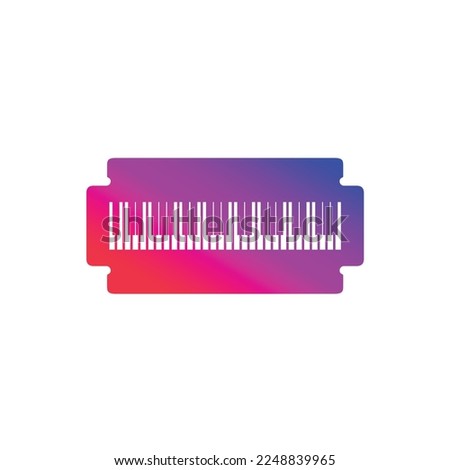 gillette with piano colorful gradient sharp music logo design	