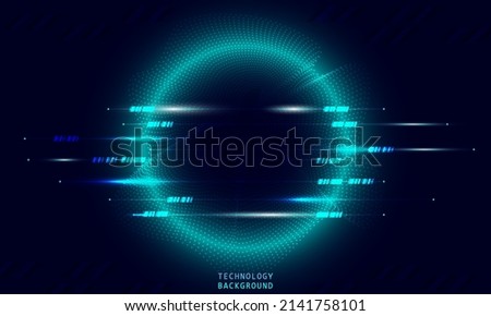 Abstract technology concept particle connection background with blue lights. blue color abstract screen, hi speed internet technology. 