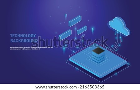 cloud services concept, file backup and saving, copy of file structure isometric vector , Database analysis processing. technology background , software development and programming.