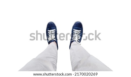 Image, Stock Photo Top view of feet on sand