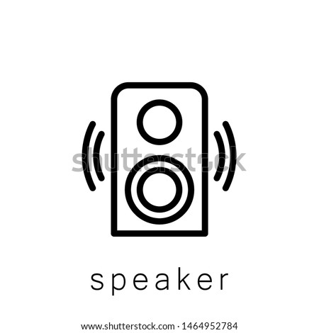 Speaker Icon , Template Logo Design Vector Emblem Isolated Illustration , Sound Business Volume Outline Solid Background White

