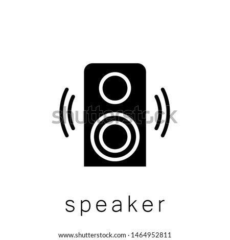 Speaker Icon , Template Logo Design Vector Emblem Isolated Illustration , Sound Business Volume Outline Solid Background White

