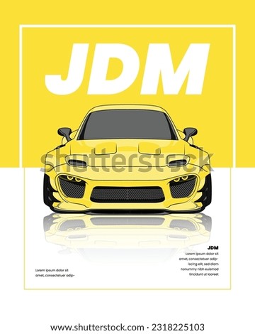 vector illustration of sport car in poster form