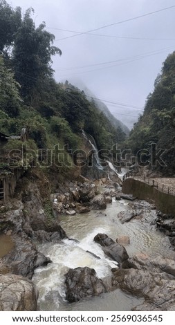 Similar – Image, Stock Photo Fast river in village on Faroe Islands