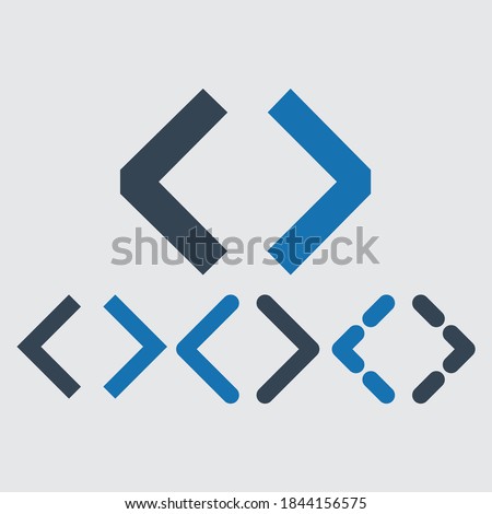 Embed vector icon, embed black flat vector.