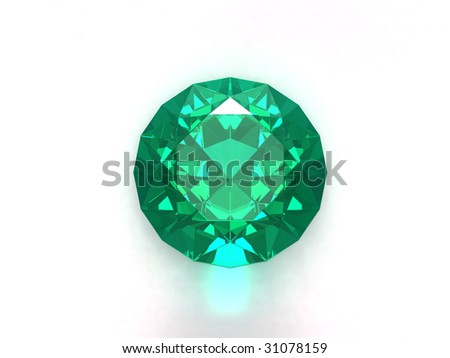 Emerald Gemstone Isolated On White Background Stock Photo 31078159 ...