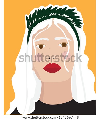 girl face print young woman portre illustration Stock foto © 