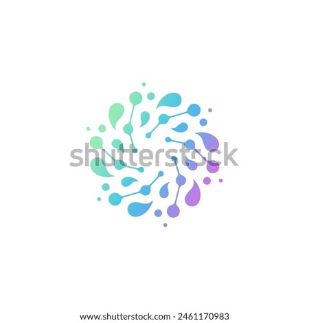 bio splash, pharma, clinic logo, abstract water, floral neuron logo plasma vector.