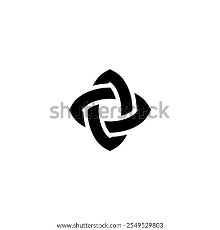 Minimal abstract chain flat company twist logo, monogram, illustration leaf, startup group, corporate, profesional business icon, illustration vector logo design.