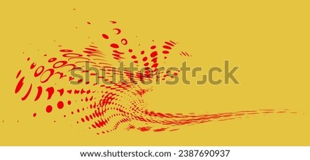 Red corner wrapped frame of globules with radial rays. Isolated on a golden background. Traditional Chinese New Year colors. Vector. For logos, trademarks, emblems. Space for copy text. 