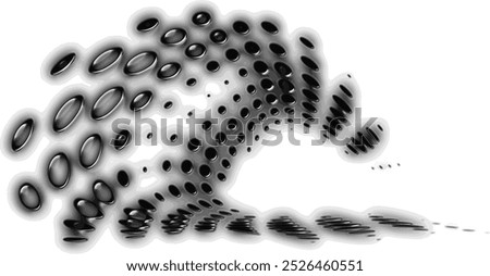 Wrapping polka dot bun or swirl with radial beams. Sketchy semi-enveloping frame. Vector. Space for copy text.