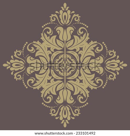 Orient  ornamental round lace with damask and arabesque elements. Traditional ornament