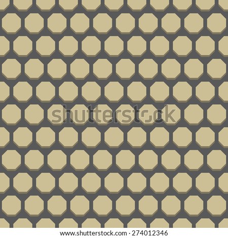 Geometric fine abstract  pattern. Seamless modern texture with golden octagons for wallpapers and backgrounds