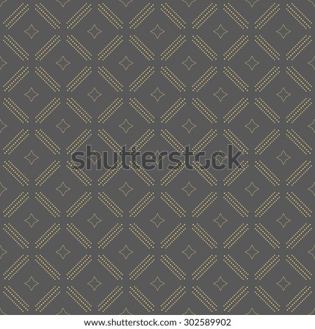 Geometric repeating  ornament. Seamless abstract modern texture with diagonal golden dots for wallpapers and background