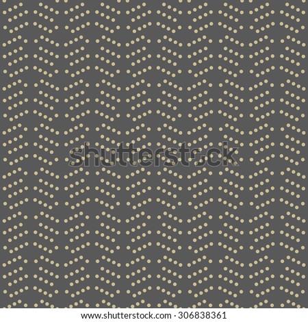 Geometric  ornament with triangles. Seamless abstract texture with golden dots for wallpapers and background
