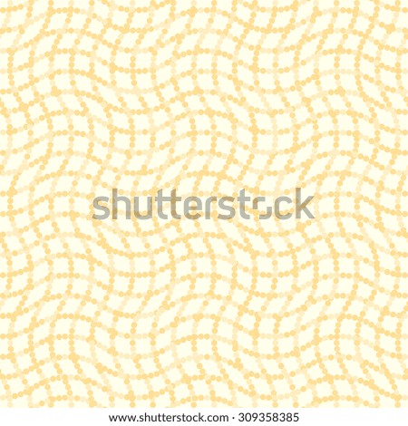 Geometric ornament. Seamless  background. Abstract texture with repeating orange dotted waves